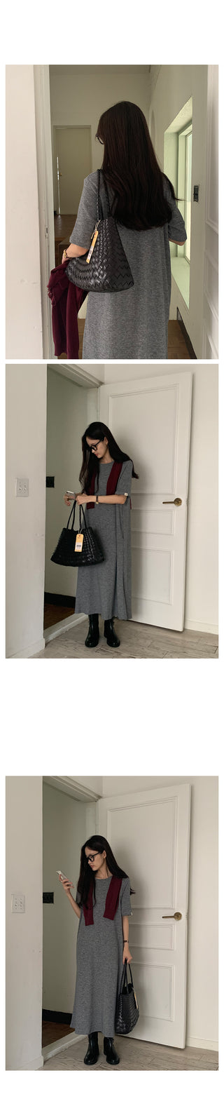 Ribbed long dress