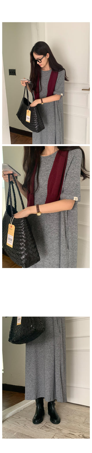 Ribbed long dress