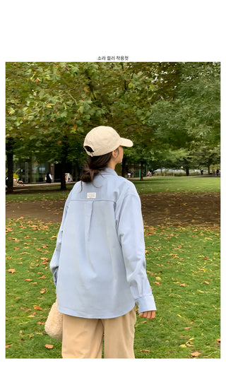 Loose-fit corduroy shirt