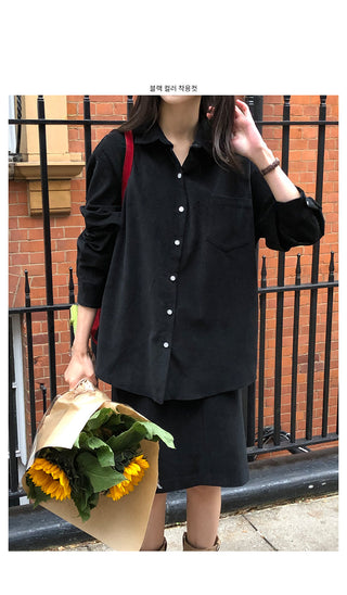 Loose-fit corduroy shirt