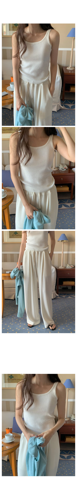 Wide ribbed pants, 4 colors