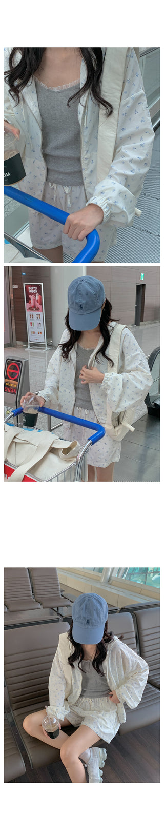 Flower Nylon Parka