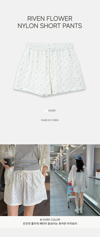 Flower Nylon Shorts