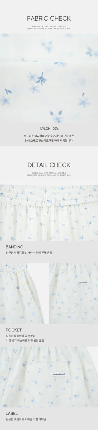 Flower Nylon Shorts