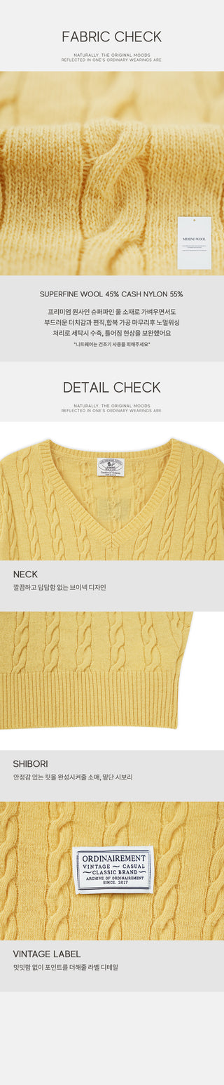 Twist V-neck short-sleeved knit