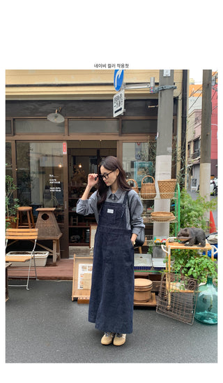 Corduroy Overalls Dress