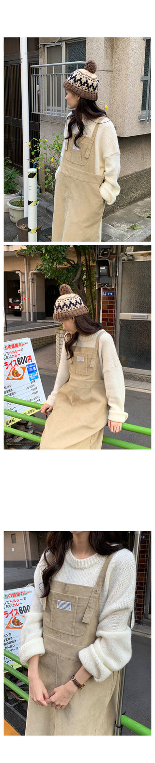 Corduroy Overalls Dress