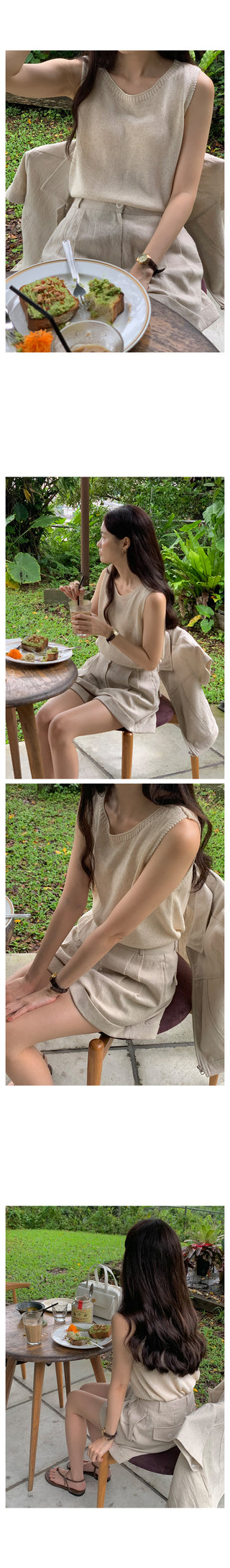 Linen sleeveless top, 3 colors