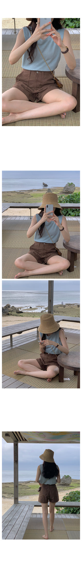 Linen sleeveless top, 3 colors