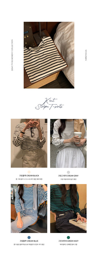 Kint Striped Border Pattern T-Shirt
