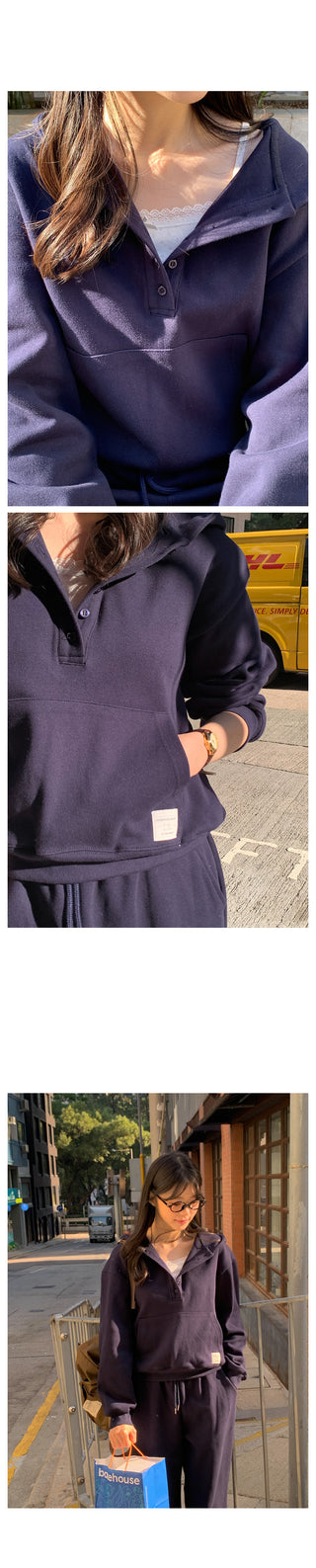 Pikey Button Hooded Parka