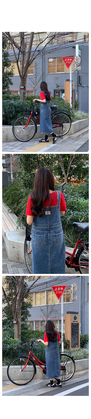 Overall denim dress