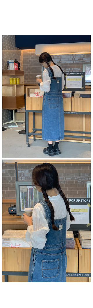 Denim overall dress