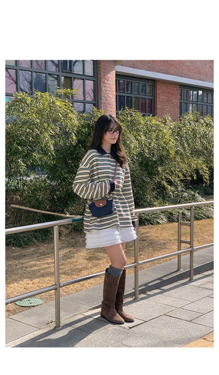 Cotton striped color T-shirt