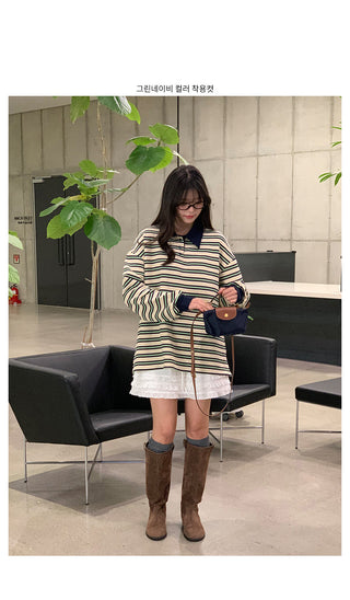 Cotton striped color T-shirt