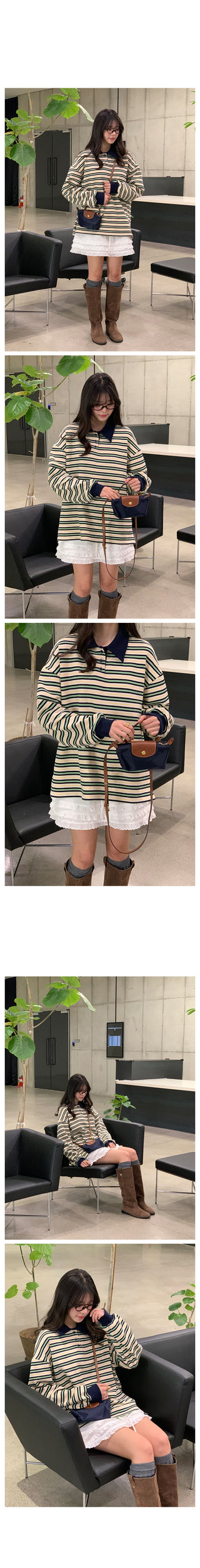 Cotton striped color T-shirt