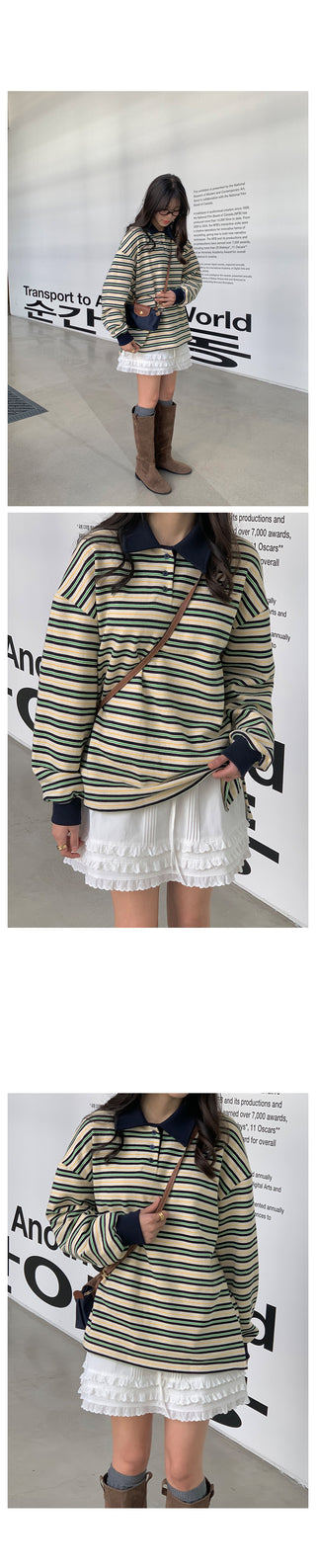 Cotton striped color T-shirt