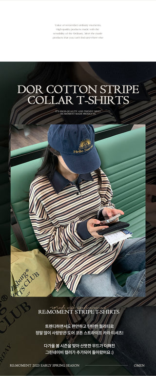 Cotton striped color T-shirt