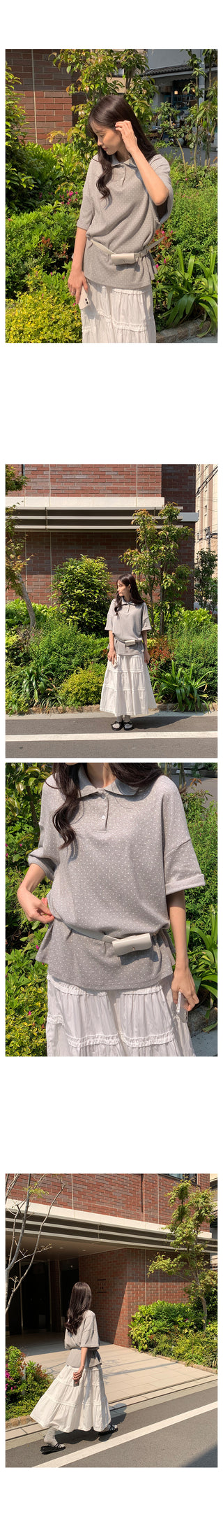 Polka dot polo shirt