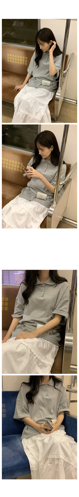 Polka dot polo shirt