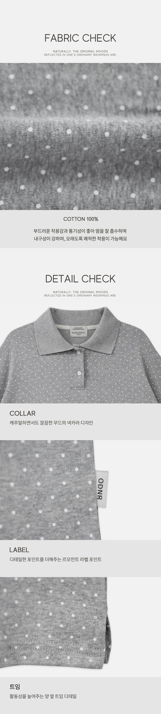 Polka dot polo shirt