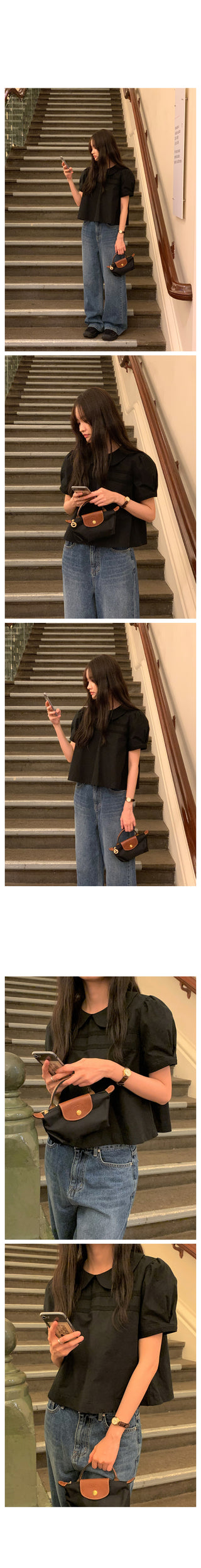 Round collar blouse