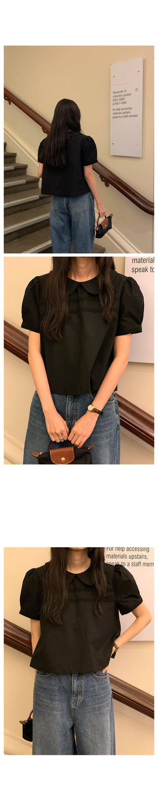 Round collar blouse