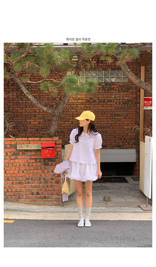 Round collar blouse