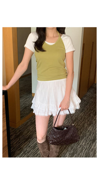 Lace skirt pants