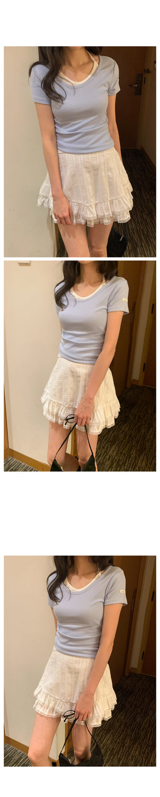Lace skirt pants