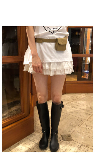 Lace skirt pants