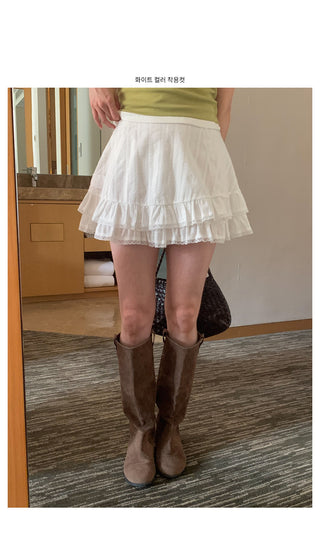 Lace skirt pants