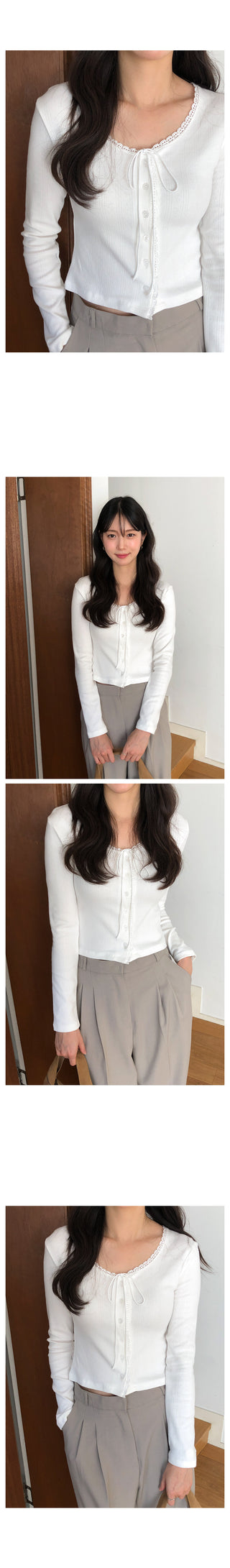 (3 colors) Lace Frill Cardigan