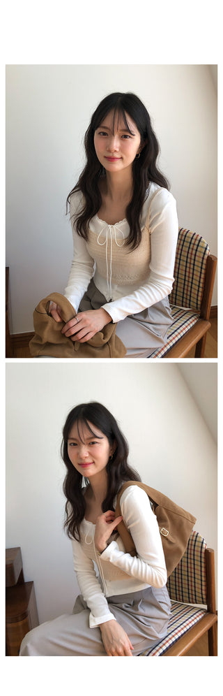 (3 colors) Lace Frill Cardigan