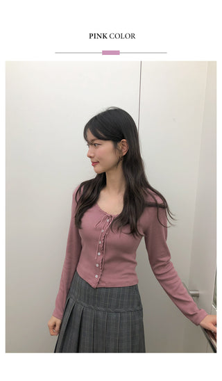 (3 colors) Lace Frill Cardigan