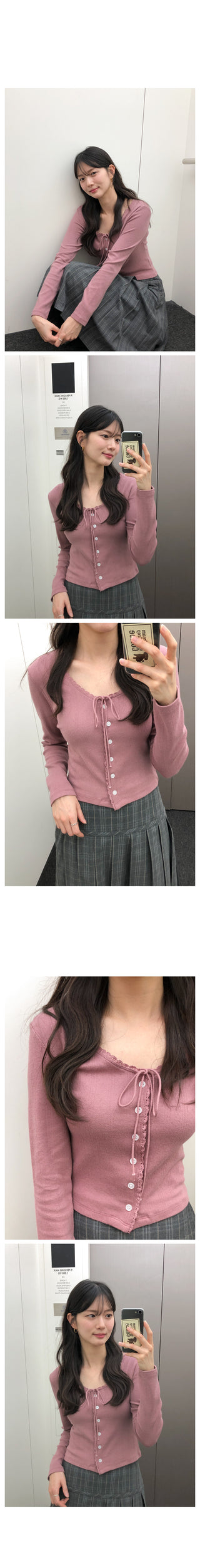 (3 colors) Lace Frill Cardigan