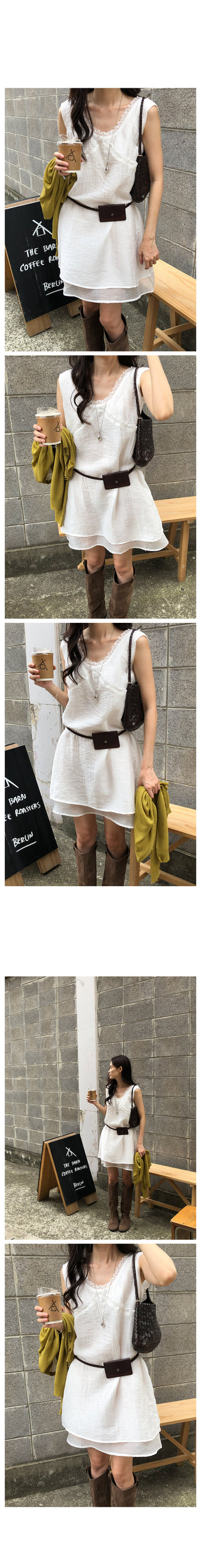 Frilled layered camisole dress