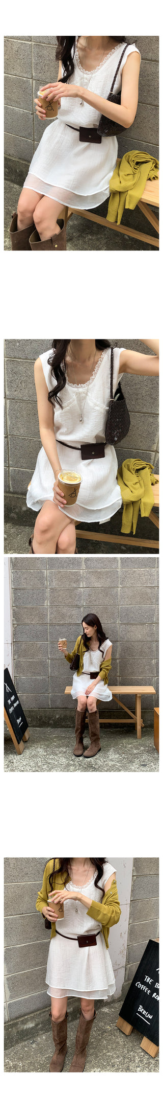 Frilled layered camisole dress