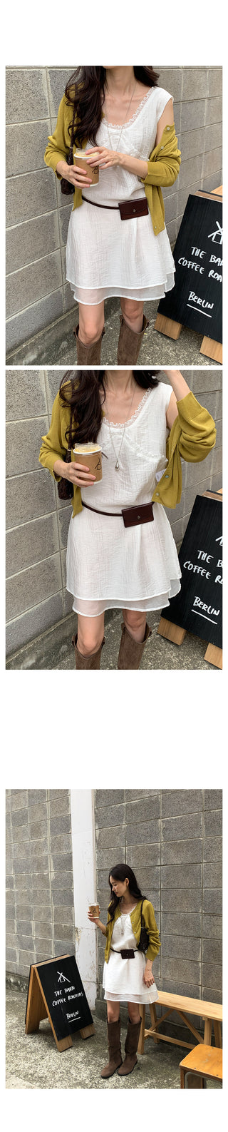 Frilled layered camisole dress