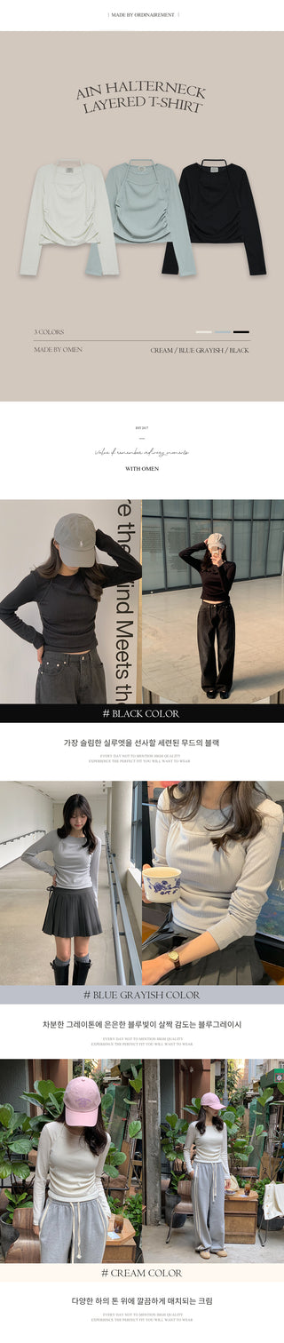 Layered halter neck