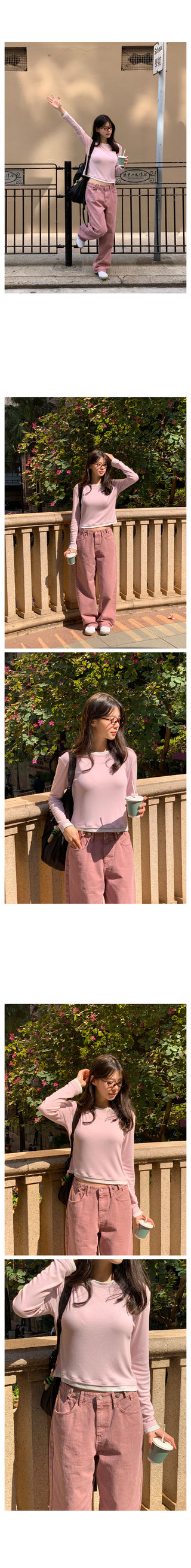 Two-tone layered T-shirt