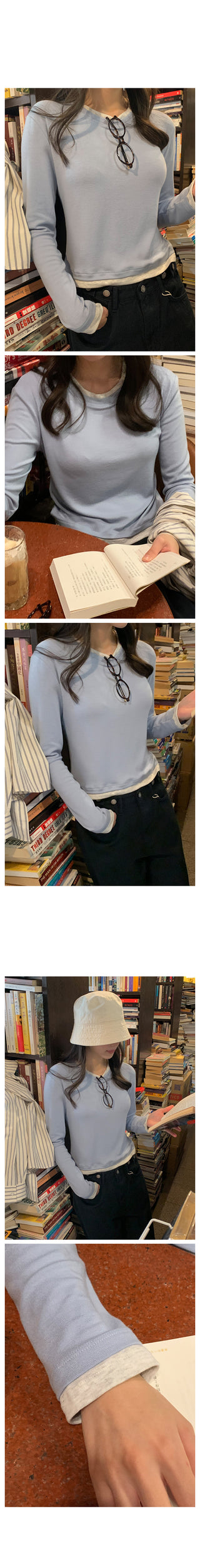 Two-tone layered T-shirt