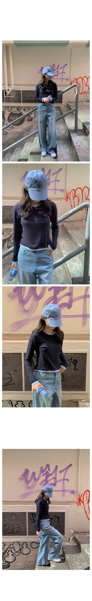 Two-tone layered T-shirt