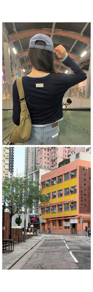 Two-tone layered T-shirt