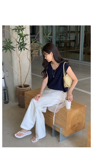 Basic wide cotton pants