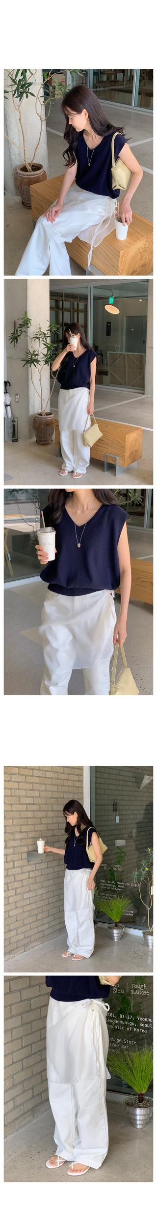 Basic wide cotton pants