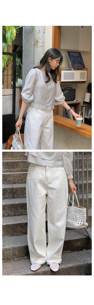 Basic wide cotton pants