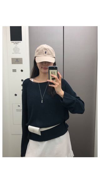Boat neck loose fit knit