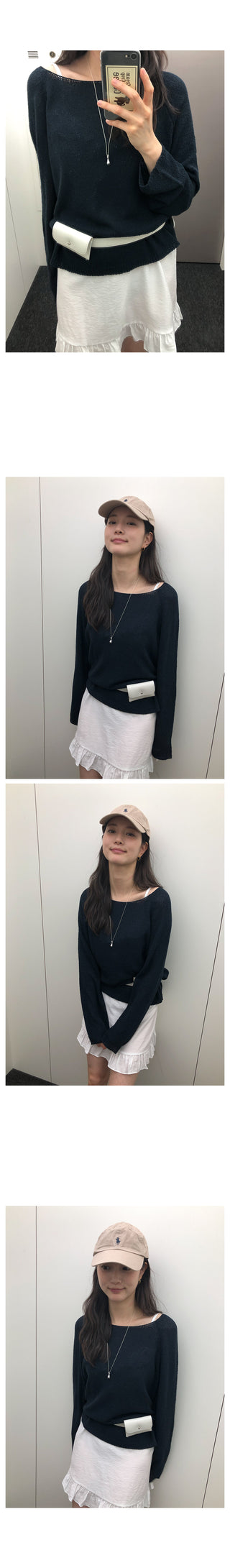 Boat neck loose fit knit