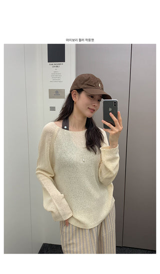 Boat neck loose fit knit